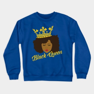 Black Queen With Crown Crewneck Sweatshirt